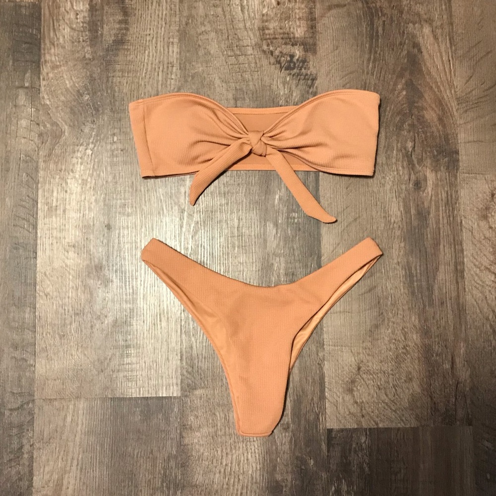 Zaful Front Knot Bandeau Bikini